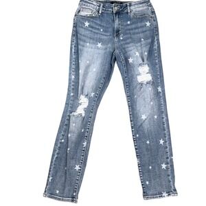 Judy Blue LA Jeans Womens 9/29 Blue Star JB88553 Boyfriend Fit Distressed